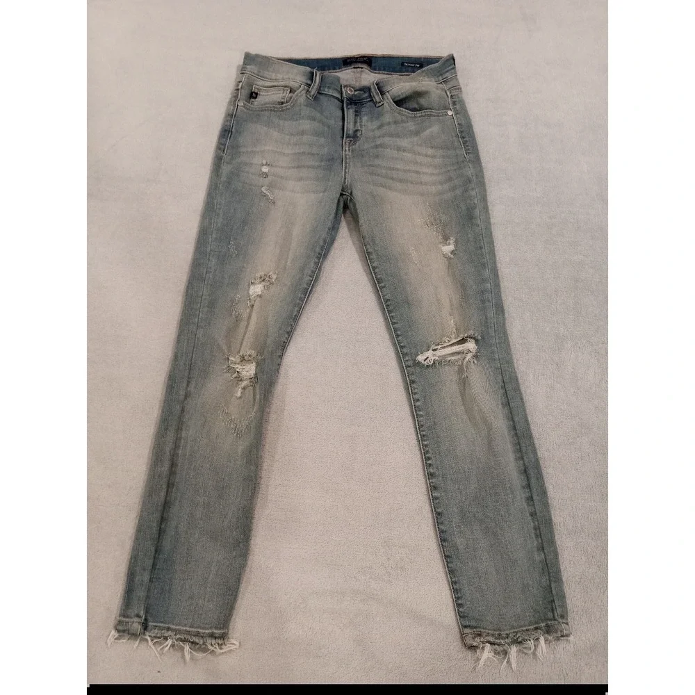 Womens Judy Blue Los Angeles Skinny FitBlue Stretch Denim Jeans Distressed 31x28